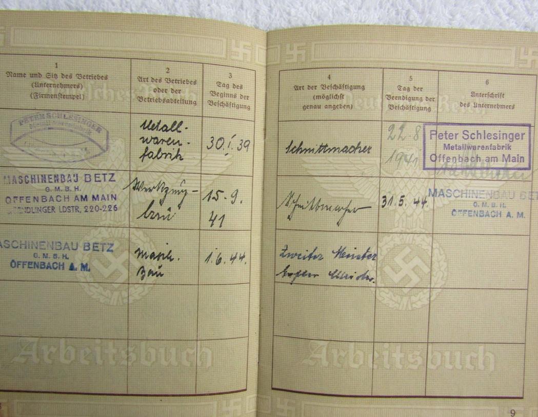 3pcs-WW2 German Work Books/DAF