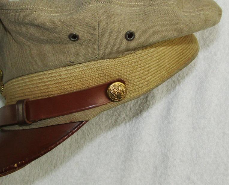 WW2 US Army/Army Air Corp Officer's "True" Khaki Crusher Visor Cap-Named