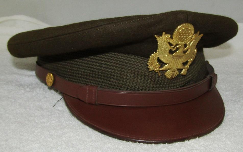 WW2 U.S. Army/Army Air Corp Officer's OD Visor Cap-By Dunlap. 7-5/8 Size