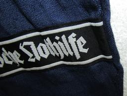 Rare WW2 Period TENO Work Jacket (Drillich) With Cuff Title-Dark Blue HBT