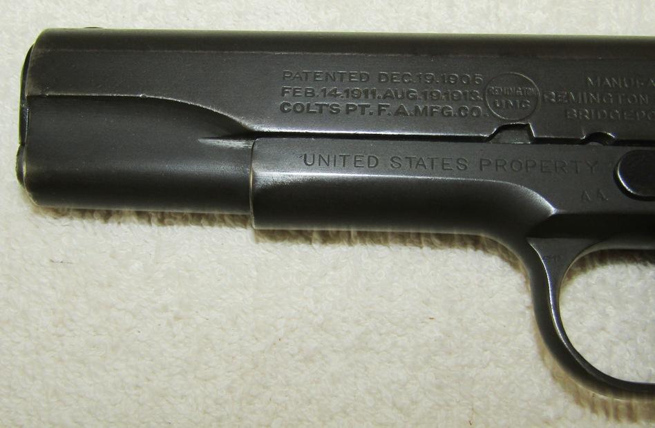 WW1 Period Remington Arms UMC M1911 .45 Pistol-1919 Serial Number
