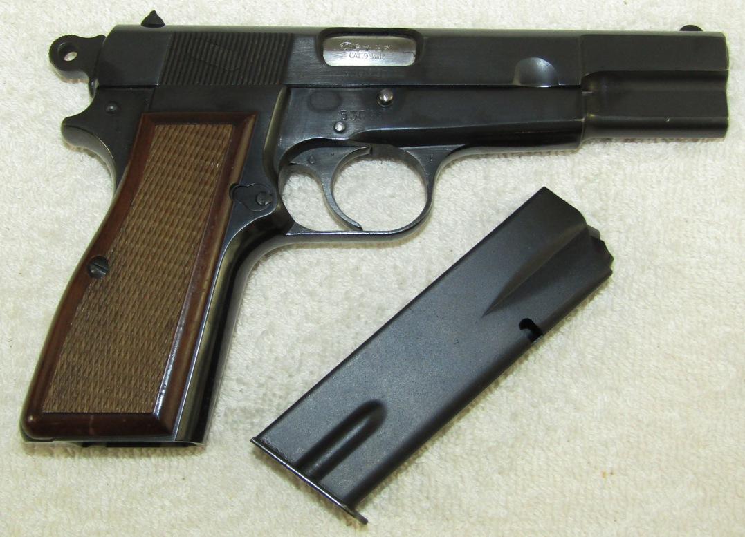 WW2 Period Browning High Power Pistol-Belgium Proof Marks