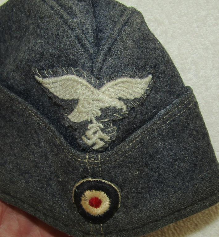 WWII Period Luftwaffe Garrison Cap For Enlisted