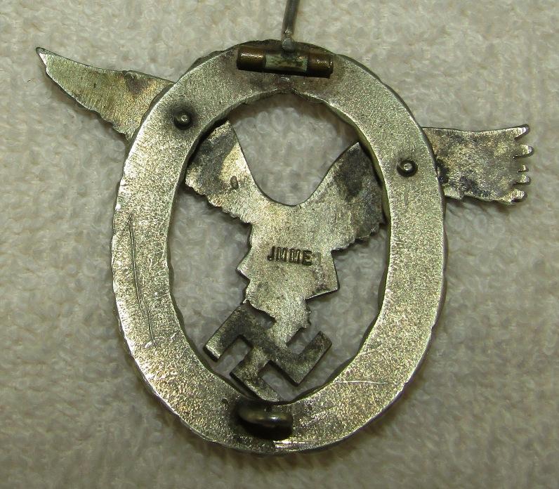 Luftwaffe Pilot Badge-Early Example By JMME