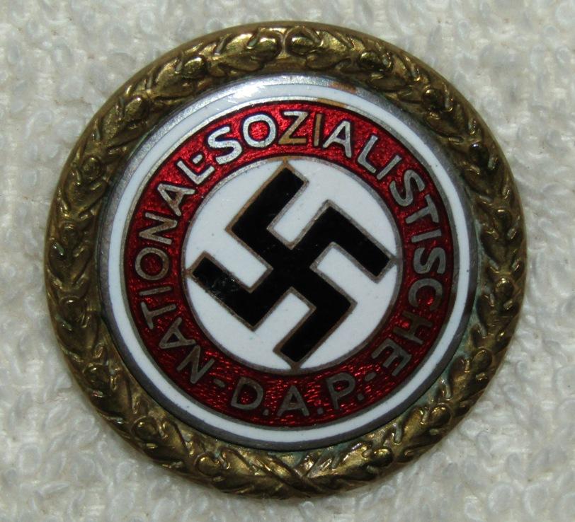 NSDAP Golden Party Badges-Numbered To SS Sturmbannfuhrer Eduard Hiebel-Himmler's Personal Staff