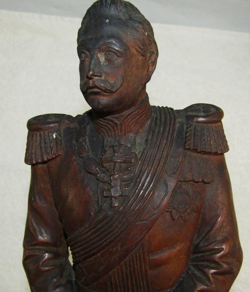 Prussian/WW1 Period Hand Carved Kaiser Wilhelm II Statuette