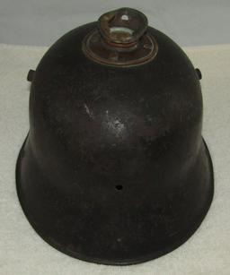 Early Freikorps M16 German Helmet With Applied Spike Base/Hand Painted Skull