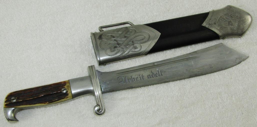 RAD Enlisted Hewer With Scabbard-Eickhorn Maker Mark