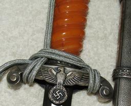 Wehrmacht Officer's Dagger With Scabbard/Portapee-Rare "Glass" Grip-Eickhorn