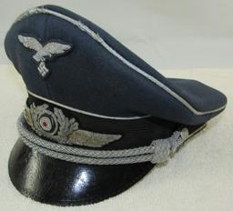 Luftwaffe Officer's Visor Hat-Bullion Insignia-Pekuro