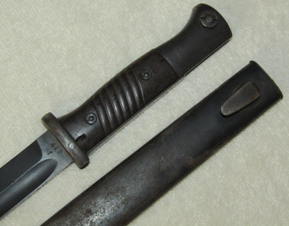 Early WW2 K98 Bayonet with Scabbard-matching Numbers-1939 Eickhorn