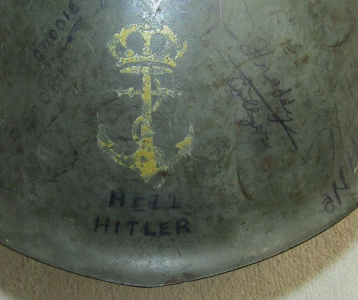 WW2 M33 Italian Royal Marines Helmet With Vet Capture Signatures