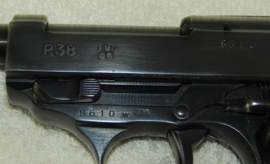 Late War/Early Post War French Assembled P38 Pistol- "svw 45"