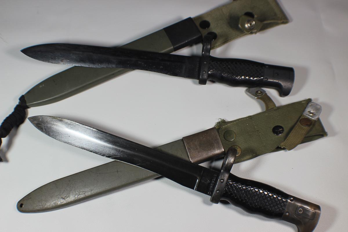 2 Cold War Era Spanish Bolo Bayonets. Used Condition.