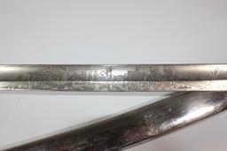 Triple Engraved WW1 Imperial German Field Artillery Regiment No. 63 Sword. Good Cond. Eickhorn