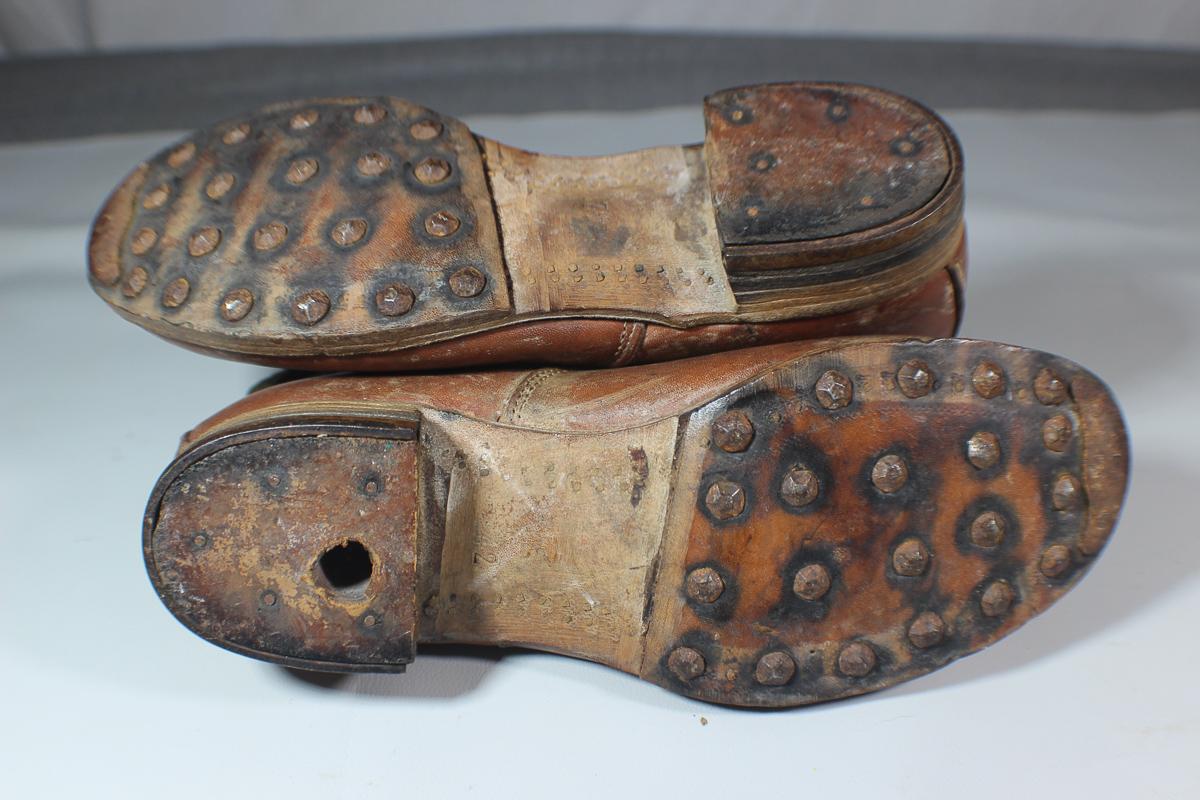 WW2 German Tropical Low Boots With Hob Nail Soles