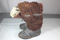 Post WW2 Soviet Russian Fur Cold Weather Mukluks Boots.