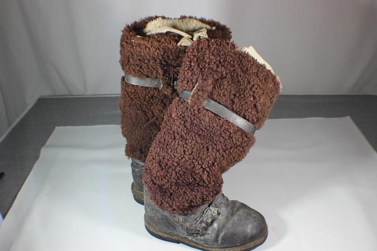 Post WW2 Soviet Russian Fur Cold Weather Mukluks Boots.