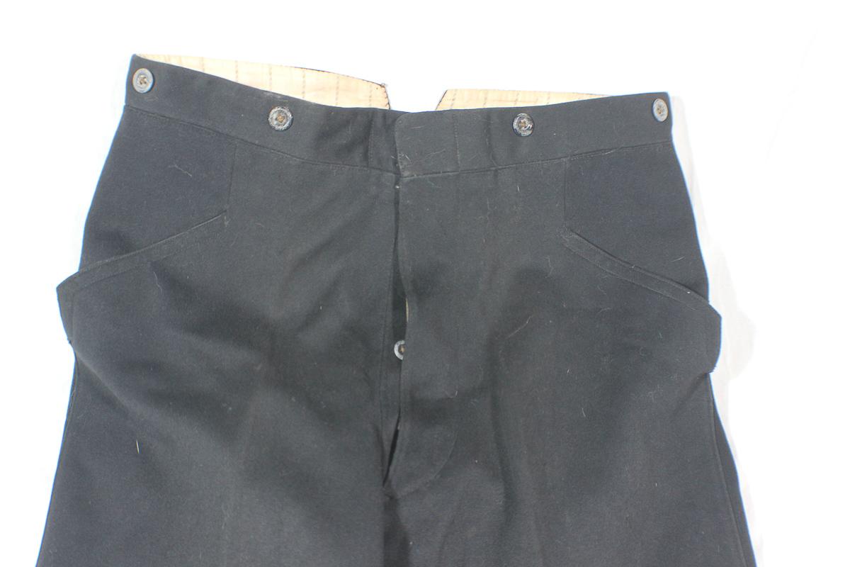 WW2 German Black Doeskin Wool Uniform Pants. Unmarked.