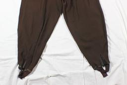 WW2 Italian Made Brown Gabardine Pantaloons. Size Marked 46. NSKK/Hitler Youth