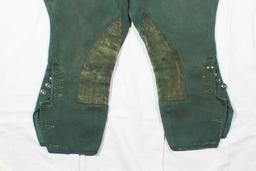 Pre WW2 German Polizei Green  Gabardine Riding Pants Jodphurs.  Tiny Size.  Unmarked.