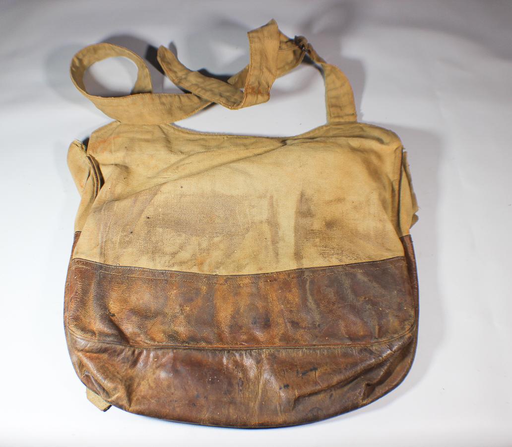 US WW1 Mussette Bag Knapsack. Named A.E.F. Headquarters Officer.