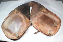 1917 Dated US WW1 Cavalry Saddle Bags. Long 1917. Supple Strong NICE!