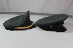 Lot of 2 US Vietnam Era Visor Caps. Officer & ROTC