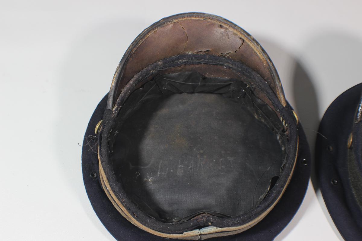 Lot of 2 US Spanish American War Army Visor Caps. 1 Enlisted. 1 Officer.