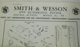 Smith & Wesson Model 39-2 Semi Auto 9mm Pistol With Box