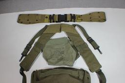 US Vietnam War Suspenders, Belt, & Butt Pack.