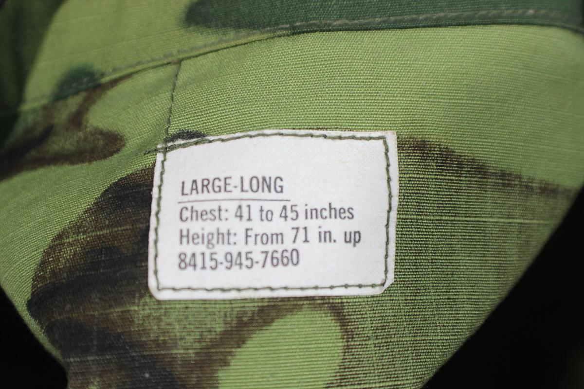 US Vietnam War 1970 Dated Size LARGE ERDL Camo Rip Stop Combat Field Jacket. RARE!