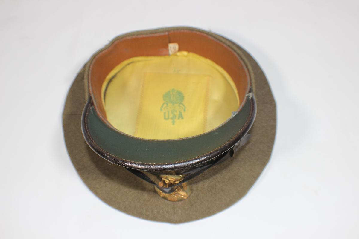 US Post WW2 Army Enlisted Visor Hat Cap. 6 3/4 Black Bill.