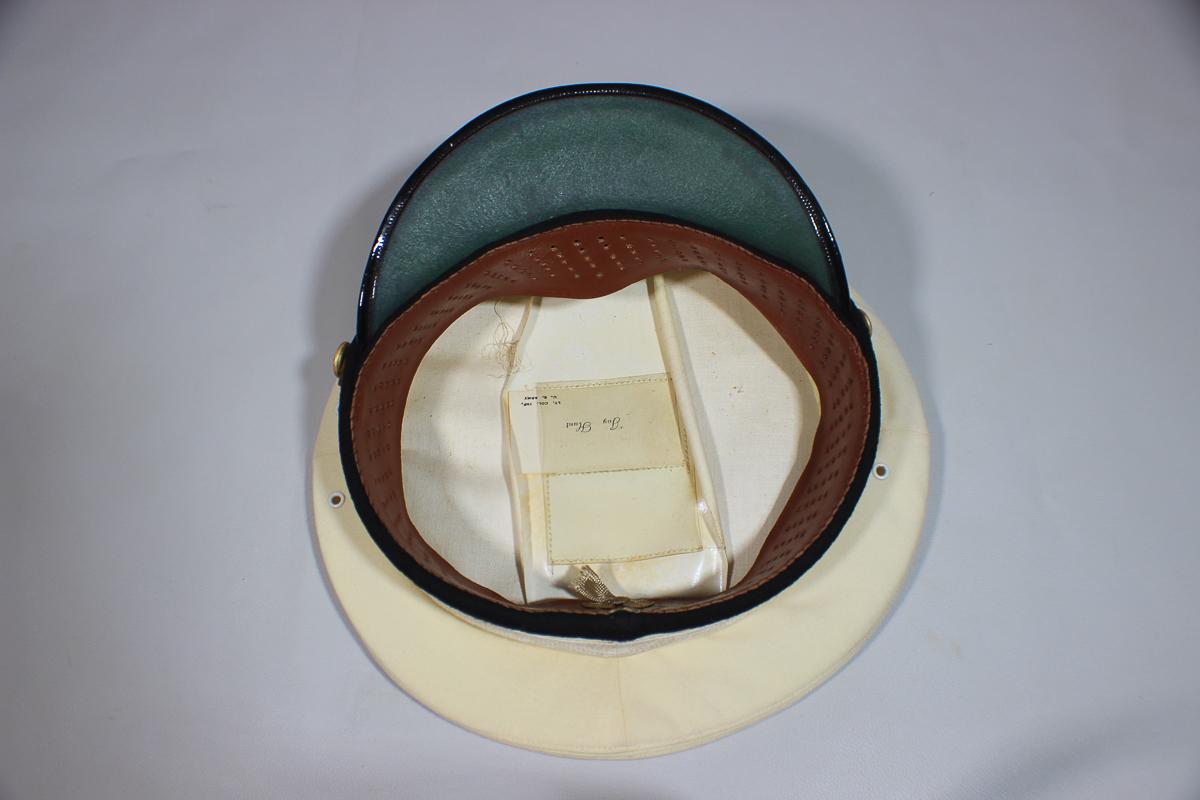 Rare US Pre WW2 Army Field Grade Officer's Mess Dress White Visor Hat Cap. Named To Colonel.