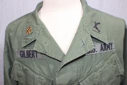 US Vietnam War Poplin Rip Stop Jungle Jacket. Named Military Police Officer.