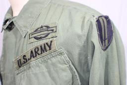 US Vietnam War Poplin Jungle Jacket. Size Extra Small Regular. 1969 Dated. W/ Patches.