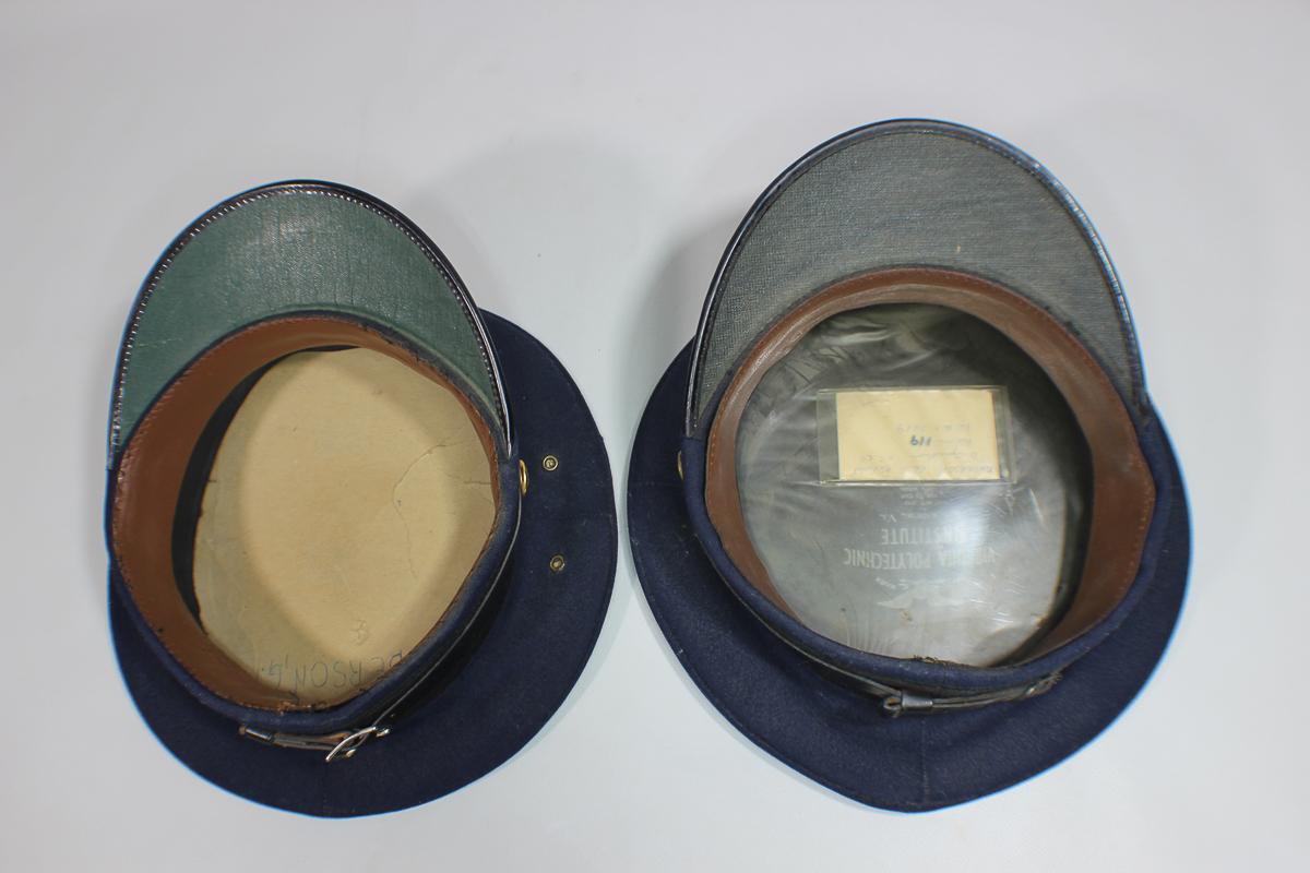 Lot of 2 US WW2 Era Virginia Polytechnic Institute VPI VMI Cadet Visor Caps