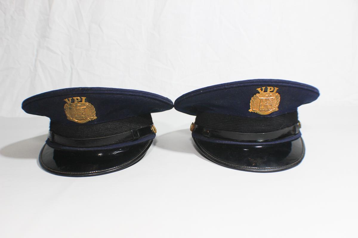 Lot of 2 US WW2 Era Virginia Polytechnic Institute VPI VMI Cadet Visor Caps