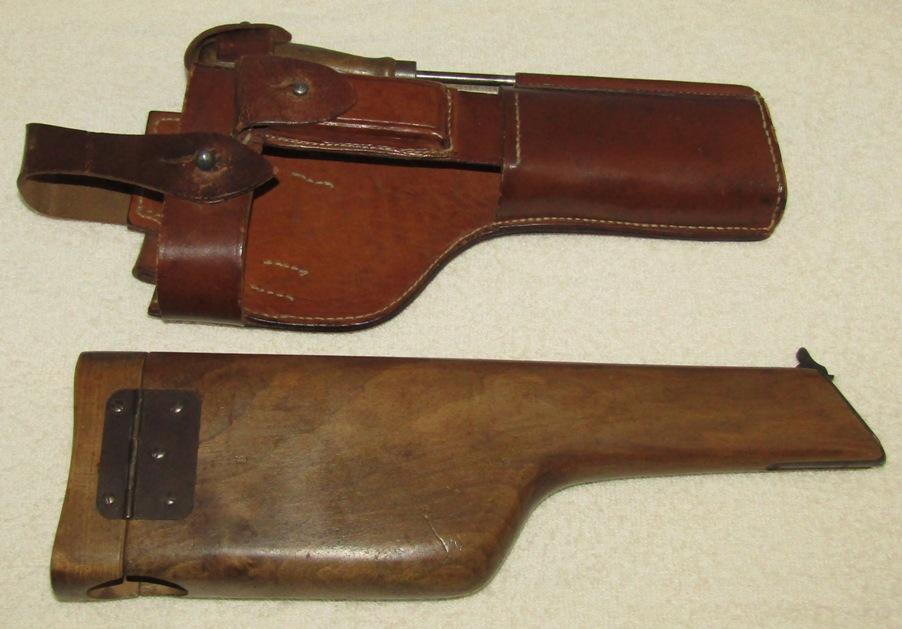 Rare WW1 Period C96 "Red Nine" (9mm) Broomhandle Pistol W/Wood Holster Stock-Matching Numbers