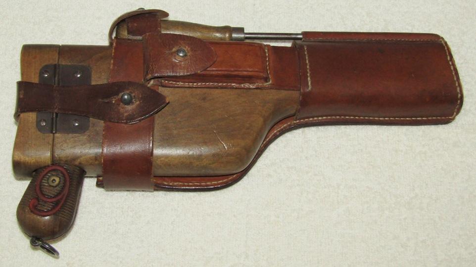 Rare WW1 Period C96 "Red Nine" (9mm) Broomhandle Pistol W/Wood Holster Stock-Matching Numbers