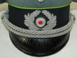 Scarce WW2 German Visor Cap For Grenadier Officer