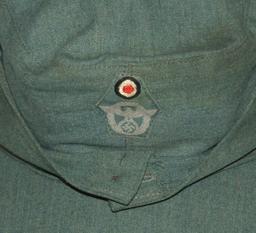 Late War WW2 Nazi Police Summer Weight M43 Type Field Cap For Enlisted-RBNr'ed And Dated 1944