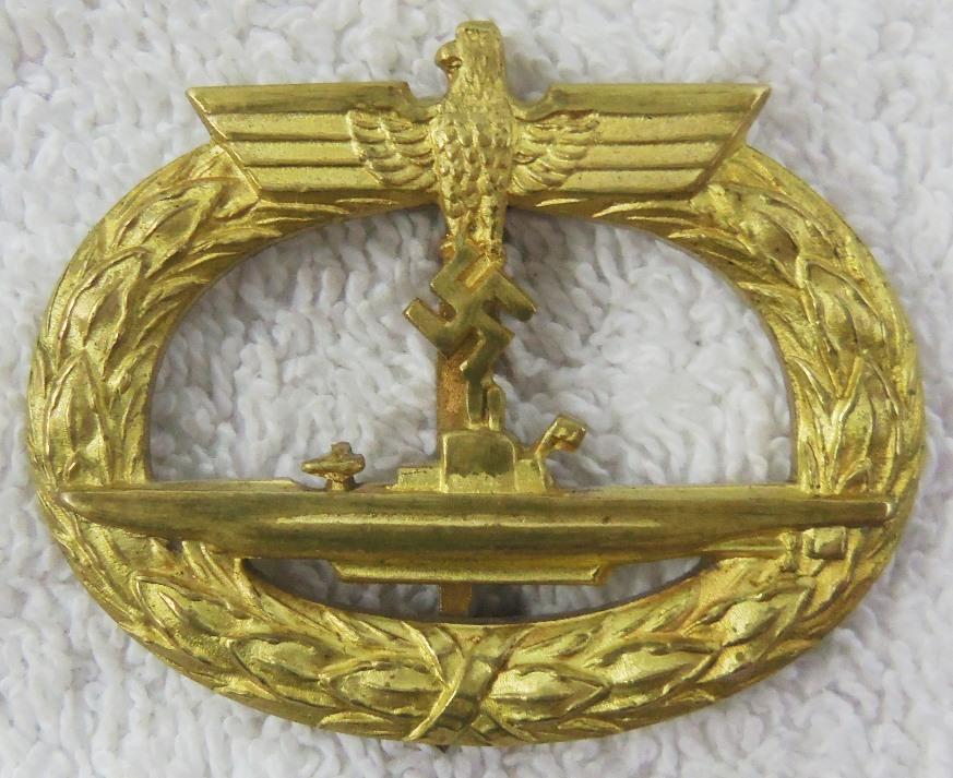 WW2 Period German U-boat Badge-Unmarked Example By Schwerin