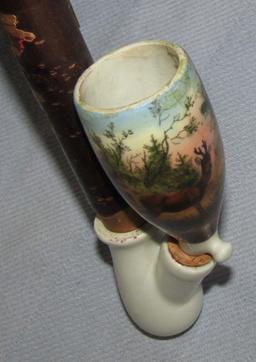 2pcs-Porcelain Hunting Stein And Pipe