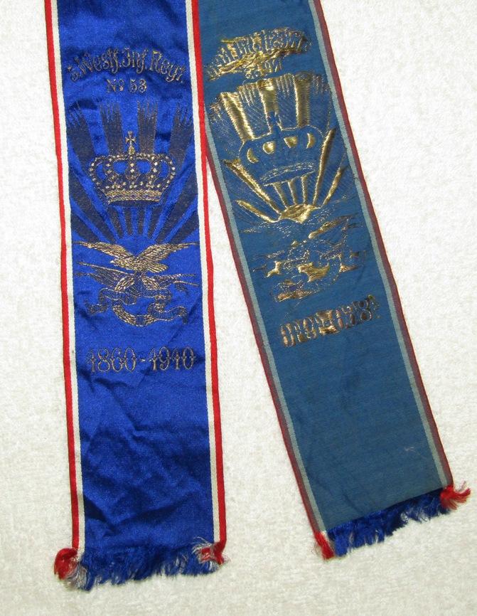 Prussian/Imperial German Silk Commemorative Streamer "5th West Infantry Regt. No. 53"