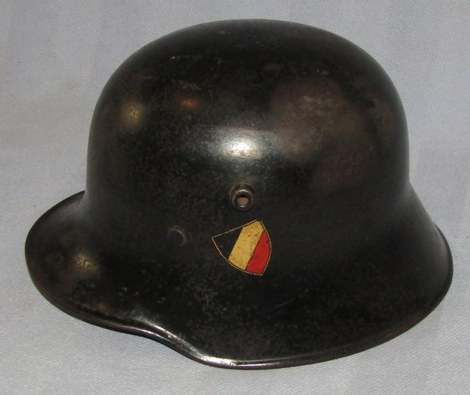Rare Early NSDAP Nazi State Police Double Decal M18 Helmet W/Liner/Chin Strap