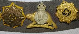 WW2 Canadian/RAF Volunteer Cloth Military Belt Loaded With Misc. Insignia-Named