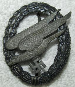 Scarce Late War Injection Molded Fallschirmjager Badge- L/64 Assmann