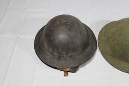 Lot of 3 US WW1 Helmets. 1 Unit Painted 1 Etched.