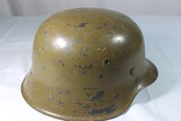 WW2 German SA  Troops Camo Finish M42 Helmet W/ Size 59 Liner.